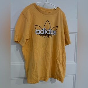 Adidas Orange Trefoil Tee with Black Logo 11-12y